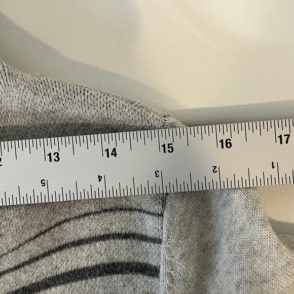 Ruby Moon Geometric Striped Open Front Long Cardigan Gray Medium Boho Drape - Picture 6 of 8